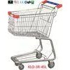 Promotional Chrome Plating Grocery Shopping Trolley 45L With Blue Plastic Handle