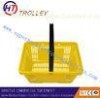 Large Yellow Plastic Hand shopping baskets with Leak Single handles For Supermarket