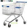Large 4 Wheeled Supermarket Shopping Carts With Customized Logo On Handle 160L