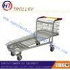 Heavy Duty Foldable Factory / Supermarket Steel Metal Transport Cargo Trolley