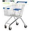 Small Portable Chrome Plated Steel Shopping Carts 60L / Supermarket Push Cart
