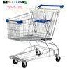 Four Wheel Wire Supermarket Shopping Trolley Zinc Plated 125L / Metal Shopping Carts