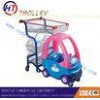 Lovely Chrome Plated Baby / Children Shopping Carts With Wire Basket