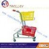 Personal Grocery Store Double Basket Shopping Carts , Warehouse Retail Basket Trolley
