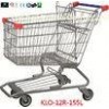 155L Red Plastic Metal Grocery Shopping Trolley / Grocery Store Shopping Cart