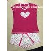 Soft 100% Cotton Knit Pajamas Sets Heart Printed Ladies Short Pyjama Set Sleepwear