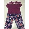 Floral Printed Women Knit Pajamas Sets , Ladies Cotton Pyjamas Nightwear