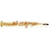 Bb Key Soprano Sax Gold Lacquered Woodwind Musical Instruments With Printed Logo