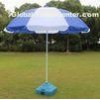 Compact Blue And White Beach Umbrella wind resistant with Metal Cross Base 48 x 8k
