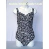 OEM ladies swimwear large sizes 100% polyester swim suit with removable padding