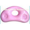 Fashional Flocked white inflatable neck pillow travel with music