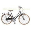 Gloss Black Chromoly Frame 700C Ladies City Bikes With Leather RIP