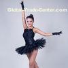 Swan Feather Neckline Ballet Dance Costumes , Black Childrens Ballerina Outfits