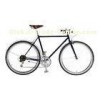 Black Steel Frame 16 Speed Mens City Bike With Stainless Steel Spokes / Nipples