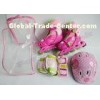 Hard Shell Girls Boys Training Skate Combo Knee Pads Elbow Pads Helmet Roller Skates Sets