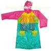 Lovely Ladies Pvc Raincoat With Hood , Eco Friendly Rainwear