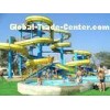 Spiral Water Park Play Equipment, Aqua Park red / green Fiberglass Water Slide