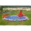 Adult Or Kids Inflatable Aquatic Water Trampoline For Water Parks 0.9mm PVC