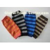 Custom Stripe Knitted Arm Warmer , Eco-friendly Long Fingerless Gloves For Winter