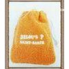 Yellow Cotton Drawstring Pouch Embroidered For Packing Food , 13*16cm
