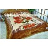 Elastic Breathable European 2 Ply Mink Blanket Soft Printed With Flower Pattern