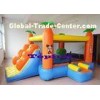 Cartoon Themed Commercial Bounce Houses With Net Door and Slide