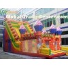Huge Colorful Castle Commercial Inflatable Slide 0.55mm 1000d , 18 OZ PVC Tarpaulin