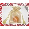 Yellow Sheer Organza Drawstring Pouch For Jewelry Packing , Polyester