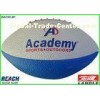 Promotional White Blue American Football Balls 29cm / Leather Rugby Ball