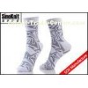 Custom Man Casual Socks Plain Cotton Thin Grey Pattern / White Knitting mens patterned socks