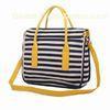 Fashion Stylish Tote With Polyester / Ladies Stripe Canvas Bags For Spring / Summer