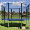 12FT Family Gardon Amuement Round Spring Trampoline With Net Outside (4 Leg - 8 Pole)