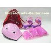 Pink Kids One Set Roller Skates For 2  4 Years Starter With Protective Gear And Helmet