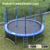 14FT Family Gardon Amuement Round Spring Trampoline With Net Inside (6 Leg - 12 Pole)