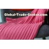 Pure Combed Cotton Knit Throw Blanket Machine Washable With Self Edge