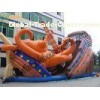 Giant Octopus PVC Commercial Inflatable Slide With Double Lane
