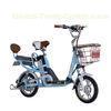 Blue Lithium Battery Ladies electric bicycle / E Scooter 16 Inch with Steel frame