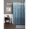 Waterproof Window Shower Curtain Polyester Green With Flower Patten