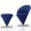 Vitra Verner Panton Cone Chair, modern leisure chair, flock/fabric chair, bar chair #070