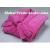 Long Microfiber Polyester Bath Robe , Pink Chenille Bathrobe Full Length