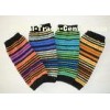 Soft Striped Knitted Arm Warmer Pattern , Long Fingerless Gloves For Girls
