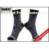 Breathable Zebra Cotton Crew Man Casual Socks with Black And Grey Stripe