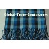 Comfortable Plaids Bamboo Throw Blanket , Blue Anti - Pilling