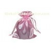 Pink Ecologic Satin Drawstring Pouch Bag Proof Moisture 10*12cm