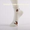 White Patterned Womens Ankle Socks , Jacquard Polar Bear Socks