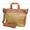 Durable Leather Business Tote Ladies Bag With Shiny Rivets , Bags Support Customized Design