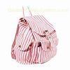 Leisure Ladies Canvas Handbags Pink Stripe Backpack For Teenagers Student