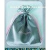Hot Stamp Satin Favor Drawstring Pouch Bags Printed Logo Ribbon