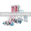 Double-die-head film blowing machine