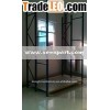 blue upright orange beam storage rack